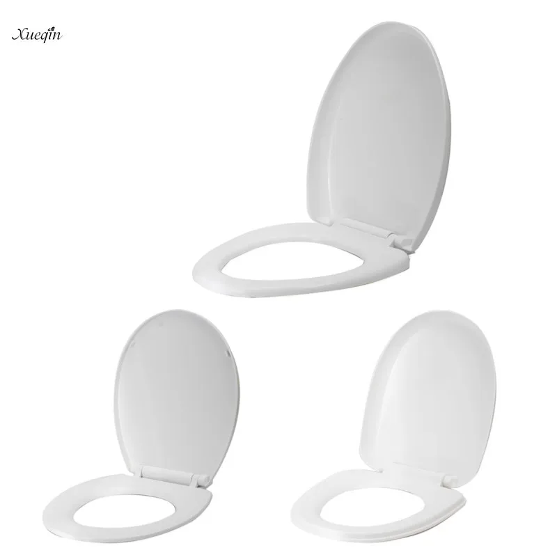 

Xueqin ABS Thicken Replacement Universal Slow-Close Toilet Seat Lid Cover Set White Household 3Types Antibacterial Square Round