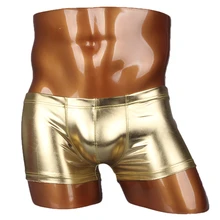 FLORATA seksi erkek Boxer yumuşak nefes alan iç çamaşırı erkek rahat altın renk külot külot Boxershorts Homme erkekler için