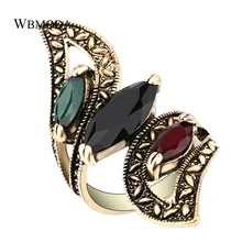 Vintage Boho alas grandes anillo antiguo oro Gemini anillos para las mujeres moda declaración Turquía India joyería 2018 envío gratis