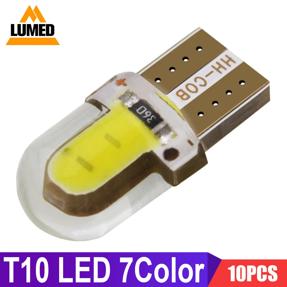 

10x T10 LED 194 W5W LED 168 COB Silica Car Super Bright Turn Side License Plate Light Lamp Bulb 12V Auto
