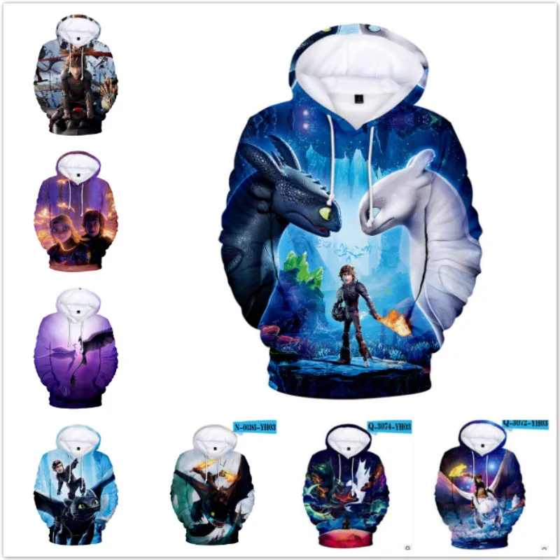 

Spring Autumn Cartoon How to Train Your Dragon 3D Print Hooded Baby Boy Girl Sweatshirt Adult Top Sportswear Streetwear Men Coat