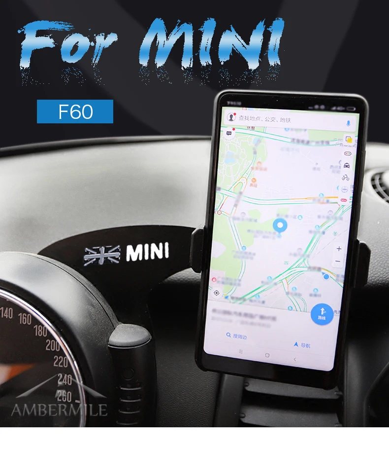 Airspeed Gray Union Jack Bracket Car Steering Wheel Phone Mount Mobile Phone Holder for Mini Cooper Countryman F60 Accessories   (1)