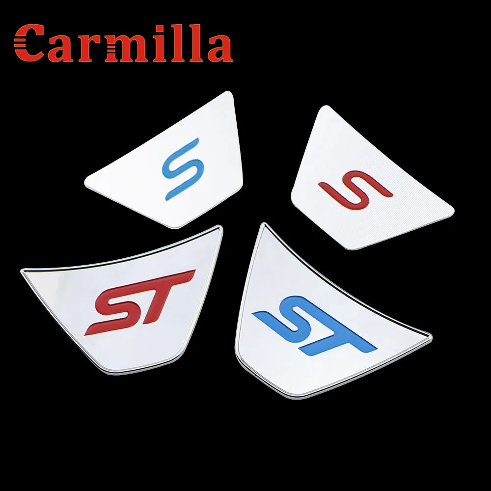 

Carmilla Car ST S Logo Steering Wheel Sequins Sticker ABS Chrome Cover Sticker for Ford Fiesta Ecosport 2009 - 2016 Auto Acc.