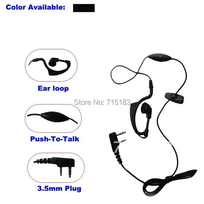2 контактная гарнитура для портативного радио Kenwood 'd xun Quansheng Weierwei Baofeng HYT Puxing|earphone