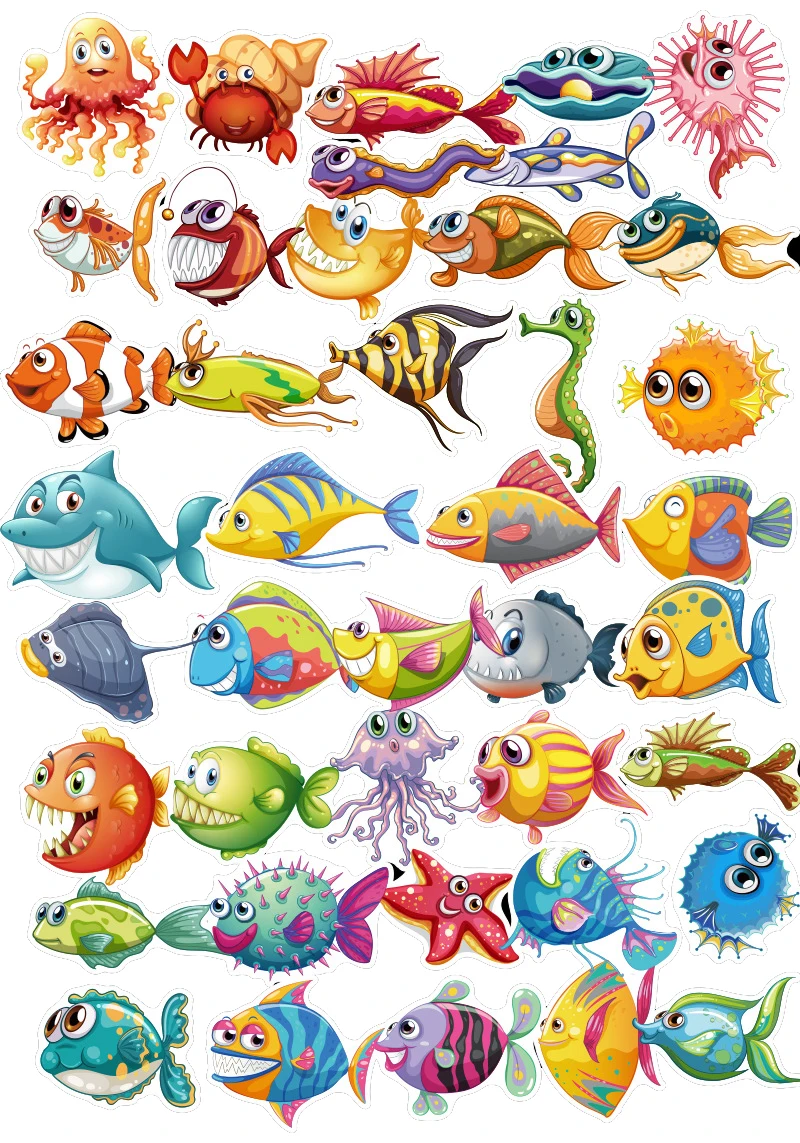 33 шт./партия наклейка s Fish &quotморе&quot каракули игра граффити для мото автомобиля