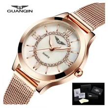 GUANQIN Women Watches Fashion Casual Quartz Watch Gold Women Bracelet Watch Stainless Steel Strap relogio feminino famous brand GUANQIN Women Watches Fashion Casual Quartz Watch Gold Women Bracelet Watch Stainless Steel Strap relogio feminino famous brand