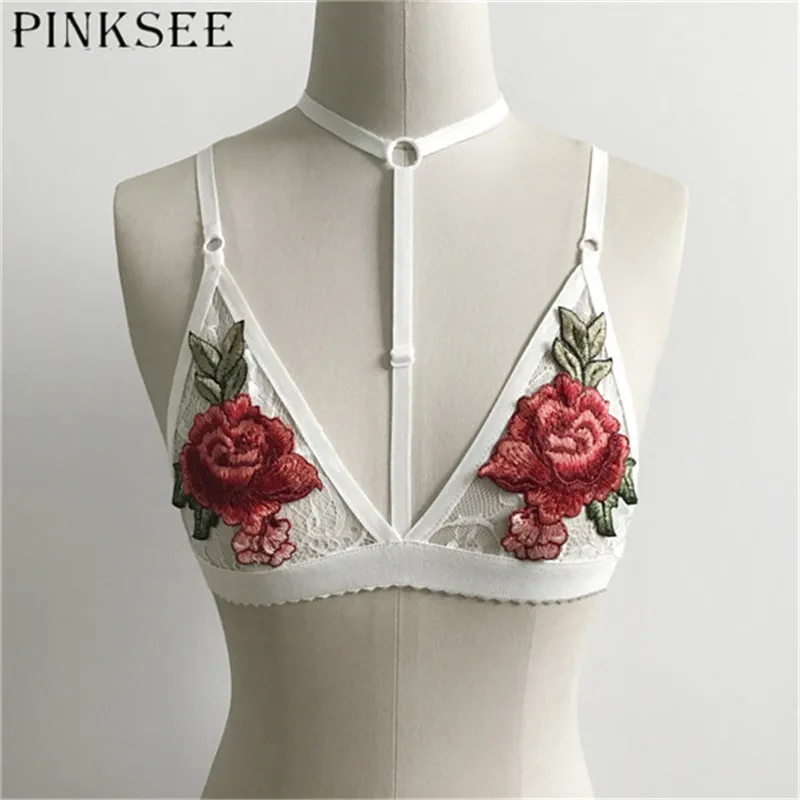 

PINKSEE Sexy Body Lingerie Elastic Harness Crossing Bra Bikini Necklace Beach Jewelry Size S/M/L/XL
