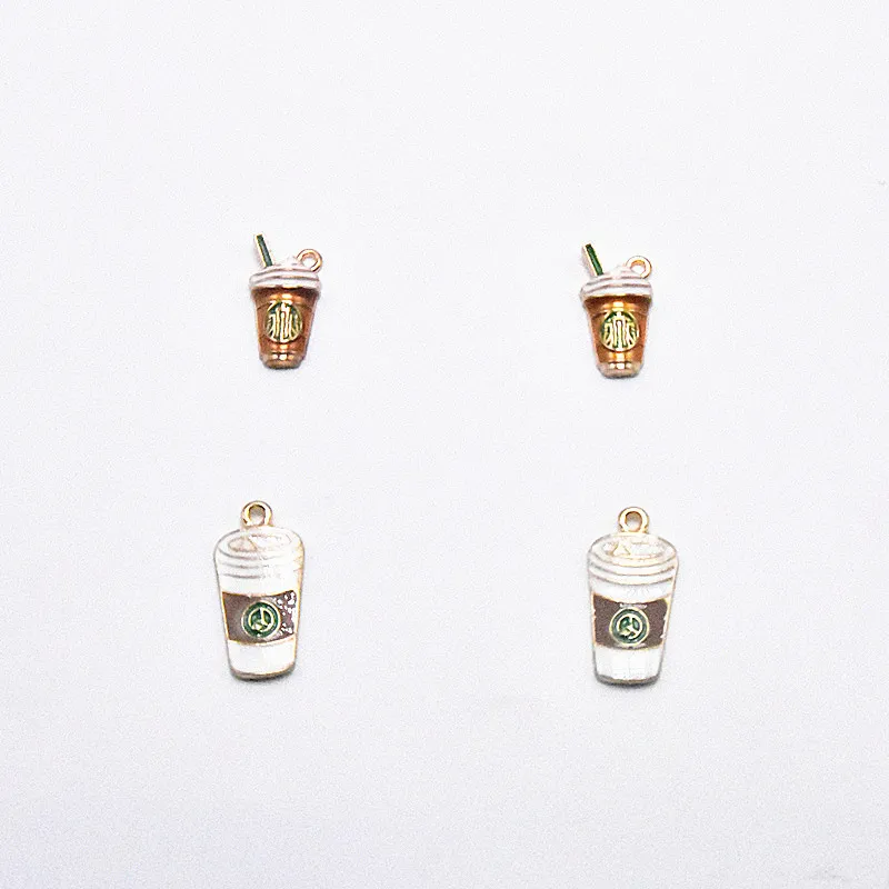 

New alloy drop oil pendant enamel charm DIY handmade golden summer drink jewelry accessories wedding party gift