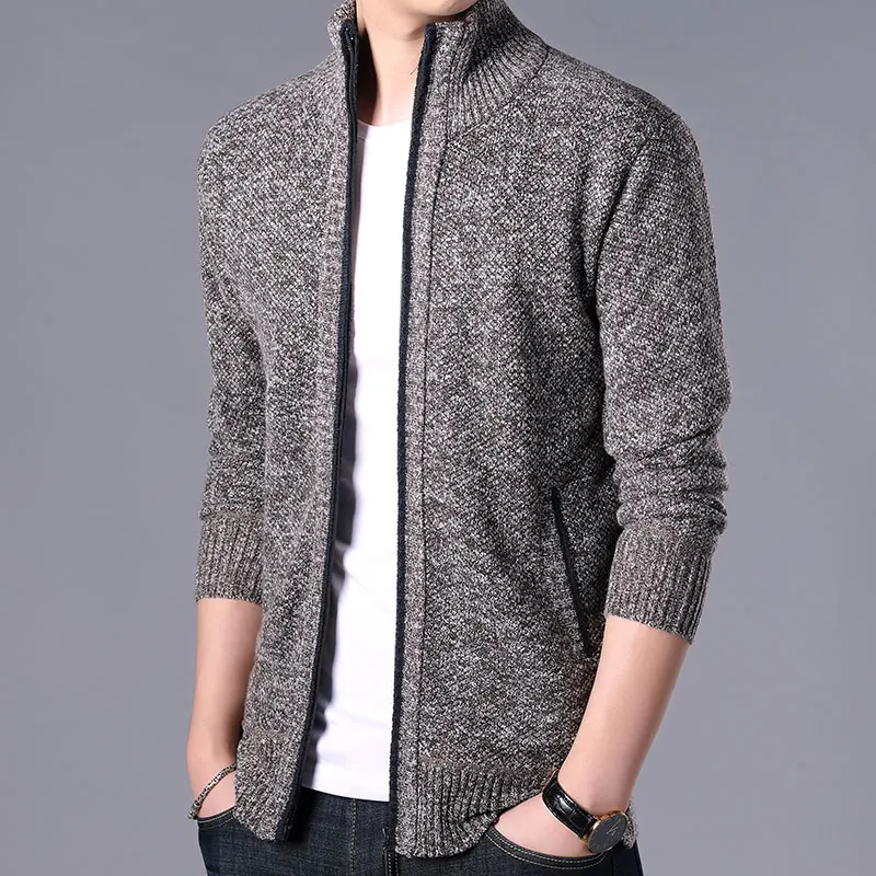 

2019 New Sweater Men Autumn Winter SweaterCoats Male Thick Cashmere Wool Mens Sweater Jackets Casual Zipper Knitted Outerwear