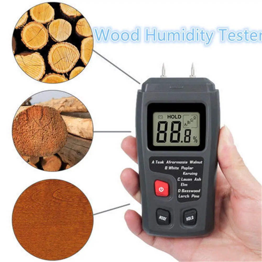 Цифровой измеритель влажности древесины 0-99.9% тестер влажности, точное тестирование детектор влажности древесины с четырьмя видами узоров