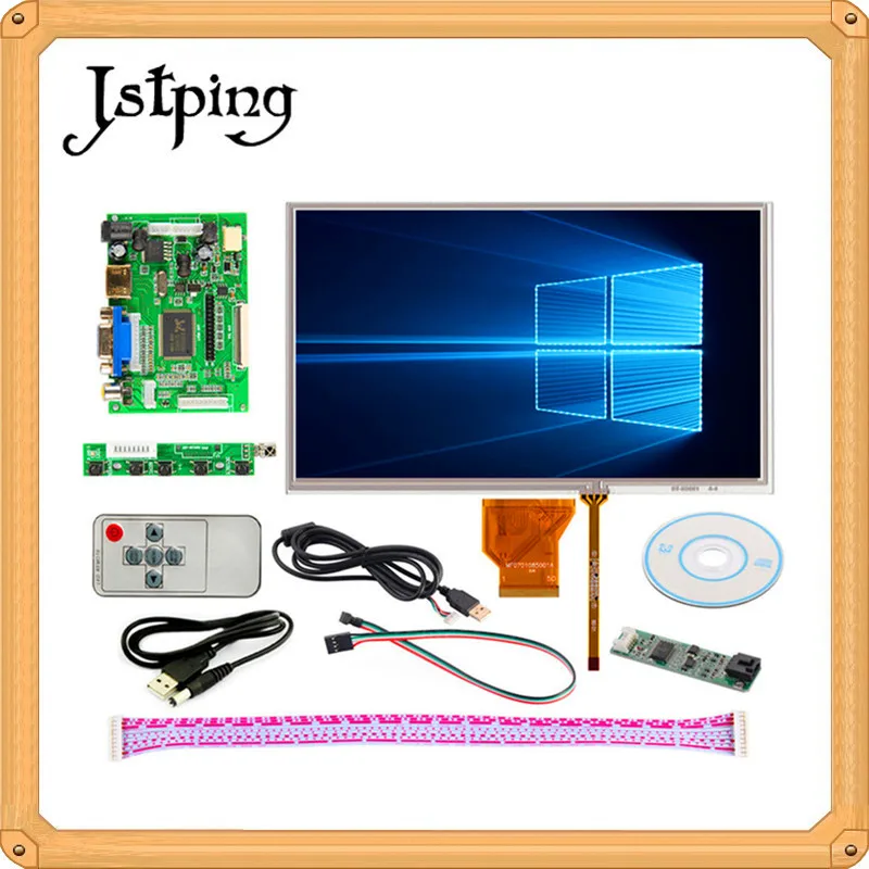 

Jstping 9 inch 800*480 AT090TN10 AT090TN12 LCD screen Monitor Driver Board HDMI VGA AV LVDS for Raspberry 3 display touch sensor