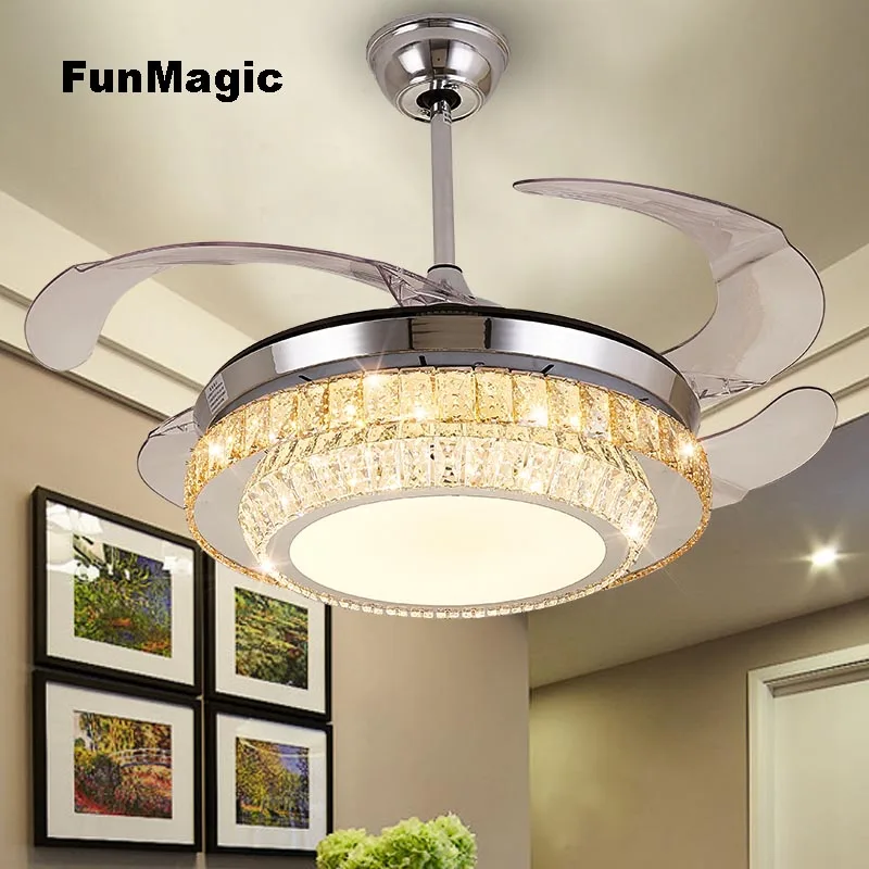 Us 490 48 35 Off Luxury Crystal Chandelier Stainless Steel Crystal Pendant Lights Large Hanging Lights Living Room Hotel Dimming Lighting Decor In