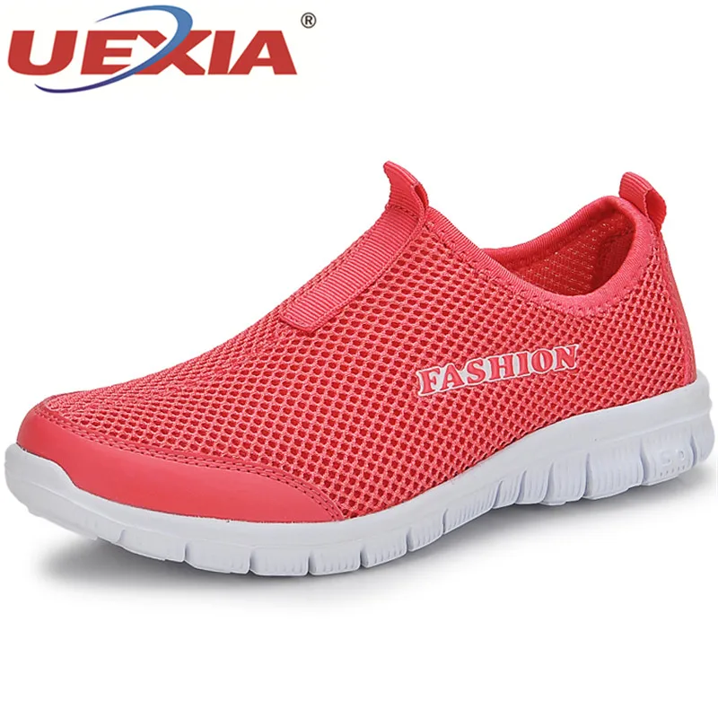 

UEXIA Summer Mesh Shoes Women Casual Shoes Black Colors Slip-On Breathable Handy Flats Shoe Breathable Zapatillas Shoes Footwear