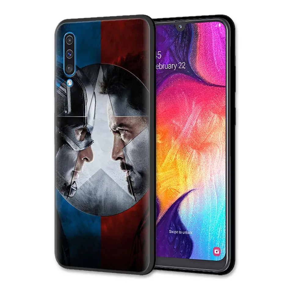 Черный мягкий чехол Marvel с супергероями Мстителями для Samsung Galaxy M30 M10 M20 A50 A70 A40 A10 A20 A30 A60 силиконовый чехол