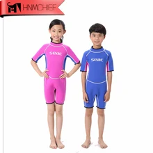 2 мм неопреновый, для серфинга, Детский Гидрокостюм для дайвинга, короткий рукав, герметичный, теплый, медуза, для подводного плавания, детский костюм для триатлона