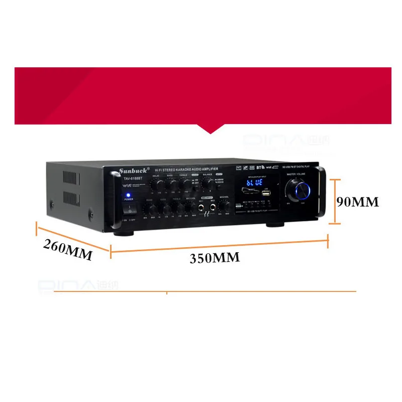 Автомобильный Hi Fi усилитель Kaolanhon 200 Вт * 2 12 В 220 высокая мощность Bluetooth SD USB FM с