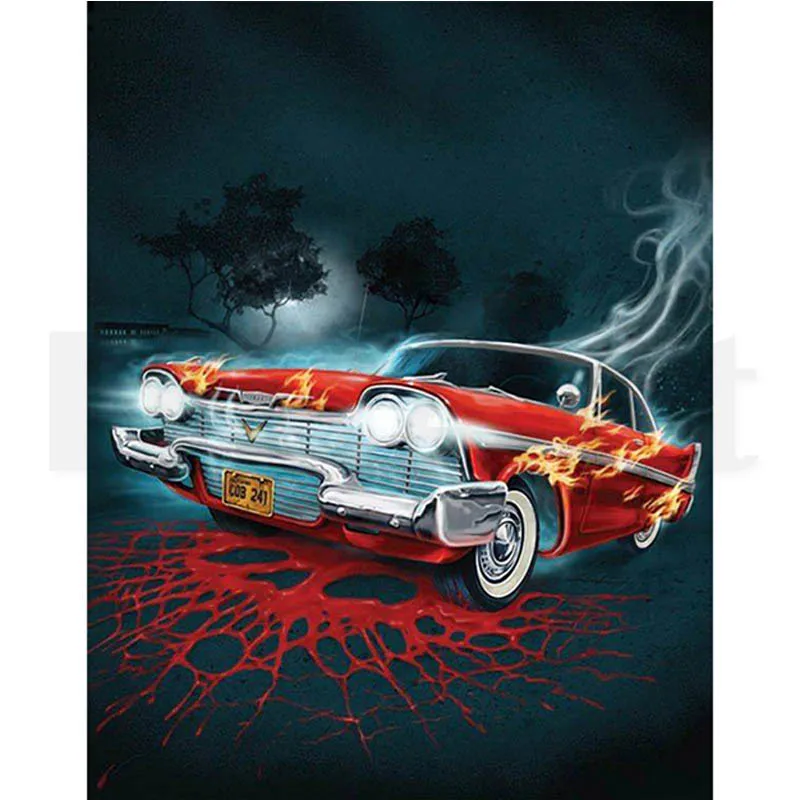 

5D DIY Diamond Painting Flame car Cross Stitch Full Drill Round Diamond Embroidery Cartoon Auto Mosaic Pictures Home Decor