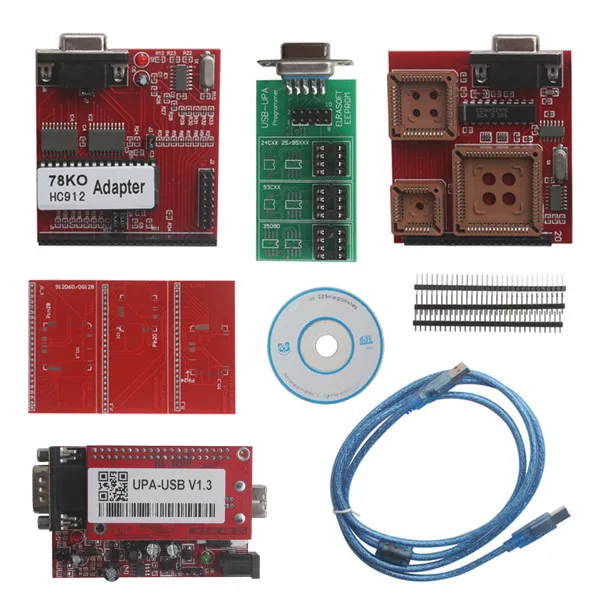 

DHL Free Shipping V1.3 UPA USB Serial Programmer Full Sets Adapters UPA Programmer ECU Programmer UPA USB V1.3 Red Full Package