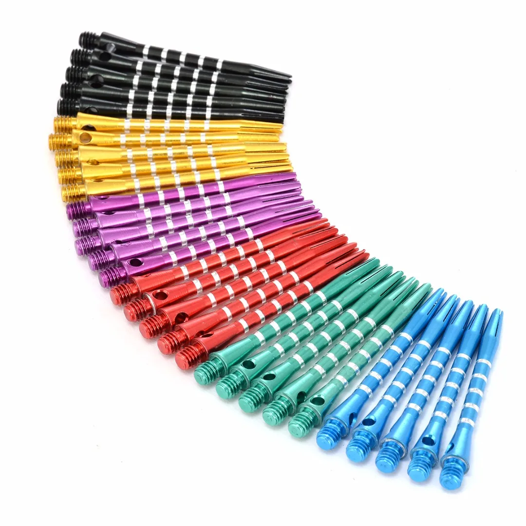30pcs/lot 6 Colors Aluminum Colorful Darts Shafts Harrows Dart Stems Mixed Color Throwing