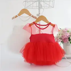 Маленькая Кружевное платье-пачка для маленьких девочек малышей праздничное платье принцессы Дети летние Элитная одежда 2017 детская одежда