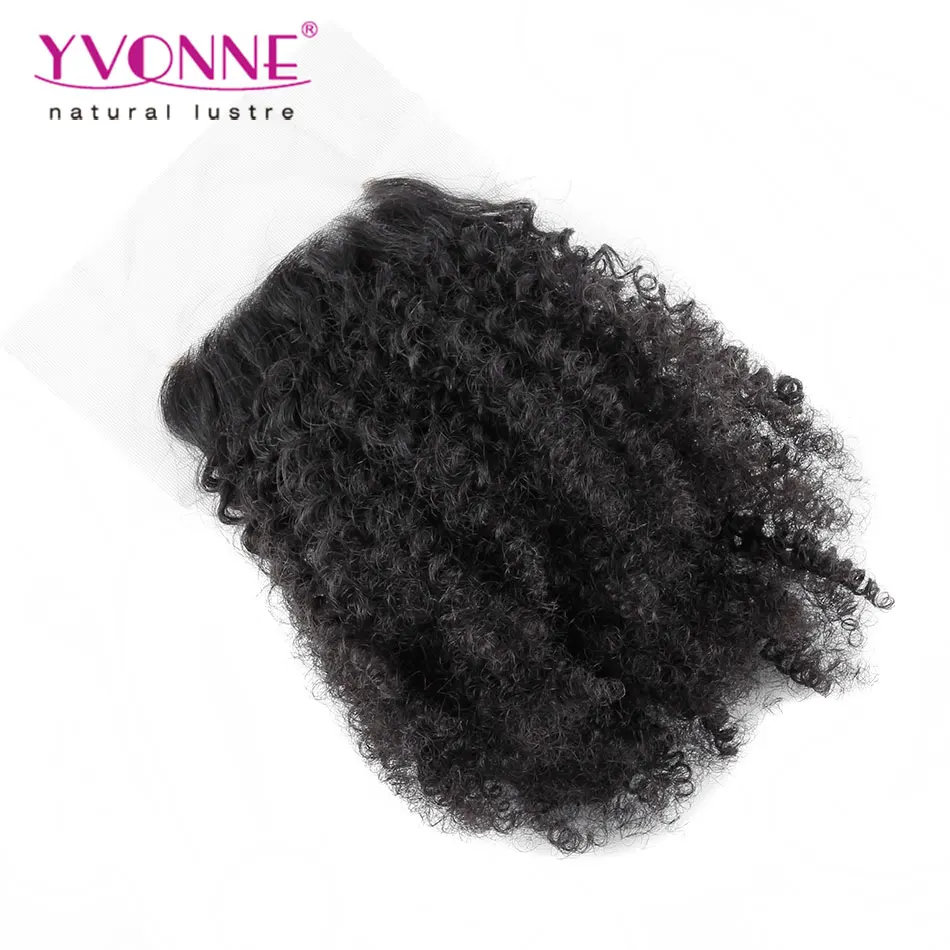 

Brazilian Afro Kinky Curly Hair Closure,100% Human Hair Lace Closure 4x4,Aliexpress Yvonne Hair Products,Natural Color 1B