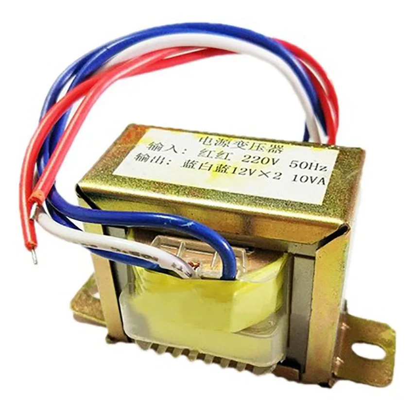 EI48 10W 220 V-12 V трансформатор вход 220v 50 Гц ток на выходе 10VA двойной 12В трансформатор