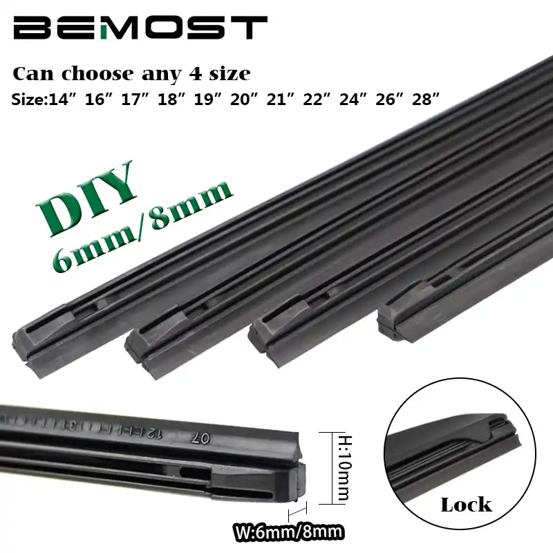 BEMOST Car Wiper blade blades Insert Rubber Strip (Refill) 6mm 8mm Soft 14 BEMOST Car Wiper blade blades Insert Rubber Strip (Refill) 6mm 8mm Soft 14