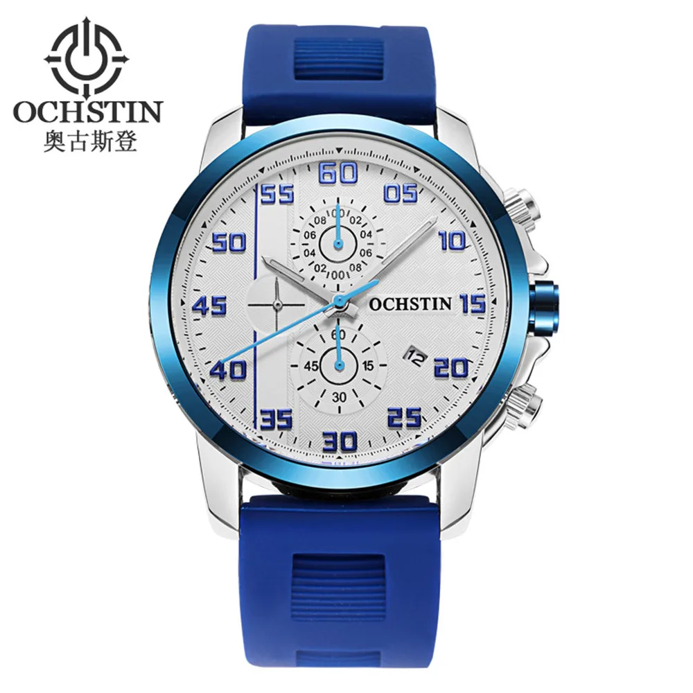 

Men's Watches Top Brand Luxury Business Men Wrist Watch Calendar Stopwatch Multi-function Dial Leather Strap Male Casual Watch