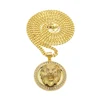 Mens Hip Hop Jewelry Iced Out Gold Color Fashion Bling Bling Lion Head Pendant Men Necklace Gold Color For Gift/present 4