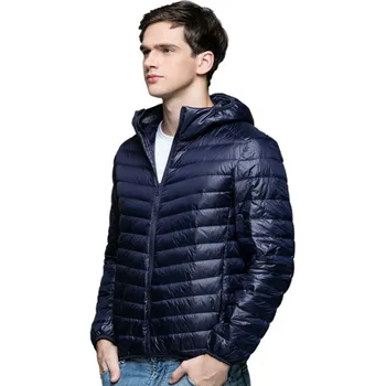 

90% White Duck Down Jacket Men Ultrailight Thin Top Male Winter Puffer Hat Ultra Light Men's Down Coat Hood Windbreaker Male