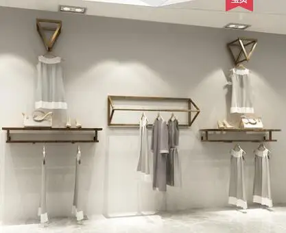 

Shop rack wall simple wall hanging women's clothes store hanging rack children's clothes rack.