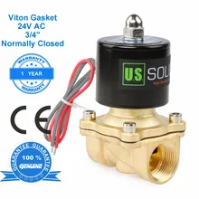 3/4" Латунь Электромагнитный клапан, 24 В AC, нормально закрытый, G
