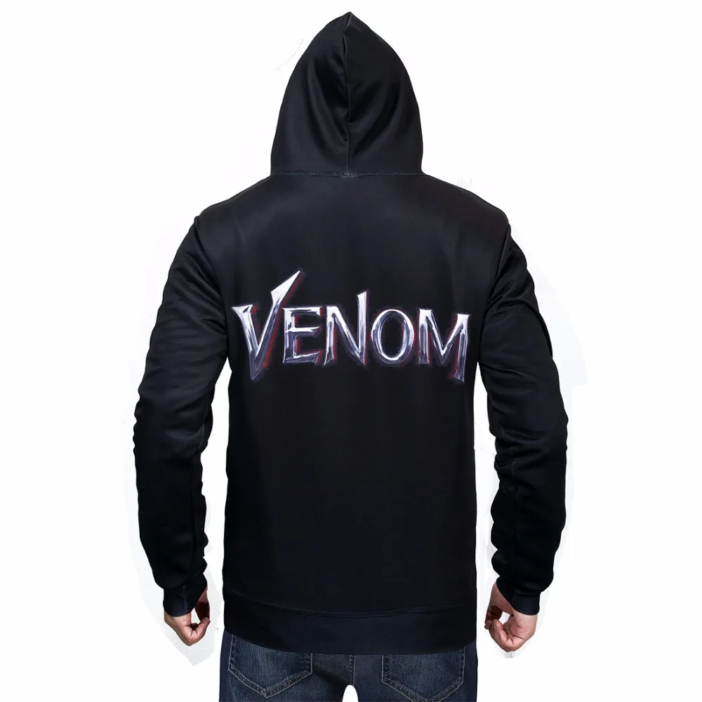 Европа Америка Venom 2019 3D фильм Marvel сжатия круглый галстук Кепка толстовка мышц