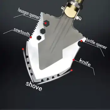 King Sea Military Portable Folding Shovel Survival Spade Trowel Dibble Pick Emergency Garden Camping Outdoor Palaplegable Tool