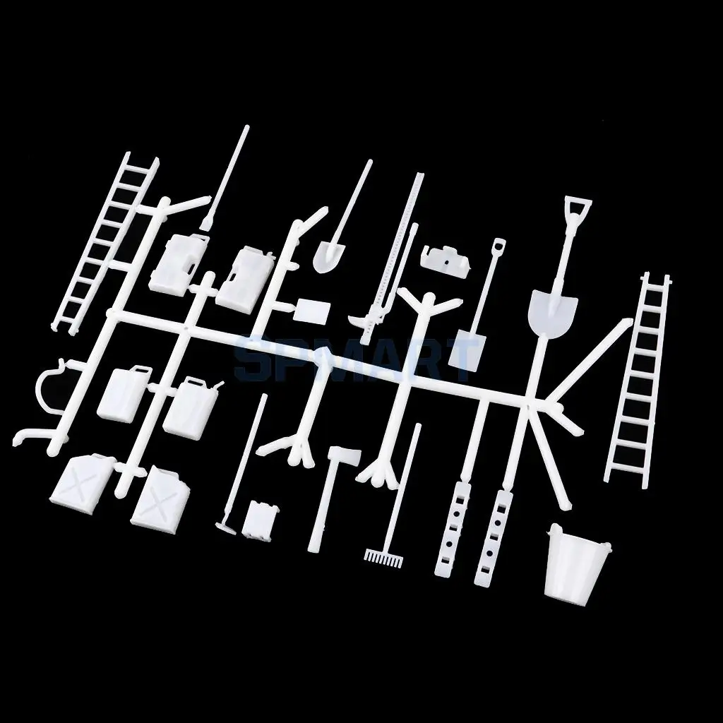 1/16 6WD 4WD 2.4G RC Military Truck Tools Oil Tank Bucket Ladder Shovel Model for WPL Body Decor