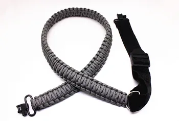 

Gray/Adjustable Paracord Rifle Gun Sling Strap With Swivels