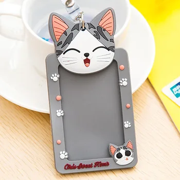 

Cute Cartoon Animals action figure toys Silicone card case holder Bank Credit Card Holders Card Cover with Rope