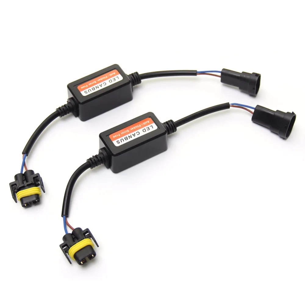 

2pcs 35W H8 H9 H11 Car Load Resistor Error Canceller LED Decoder Canbus Free Wiring Canceller Decoder Light Anti Flicker Flash