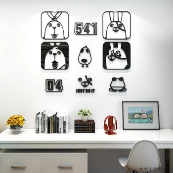 

2018 new Children room escape cartoon rabbit 3D three-dimensional wall stickers creative sofa living room bedroom bedside