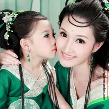 Bihuayin Зеленый Лотос ханфу костюм для родителей и детей костюмы для фотосъемки или сцены одежда