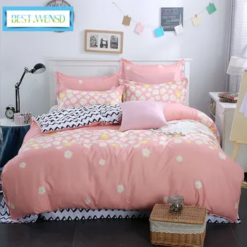 

BEST.WENSD 4pcs comforter bedding sets queen size pillow covers +bed sheet+Quilt cover dekbedovertre egyptian cotton bedclothes