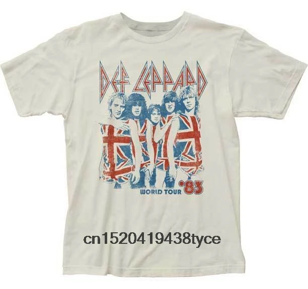 Мужская футболка Def Leppard World Tour 83 S-M-L-XL-2XL Новый Официальный эффект мерчендайзинг wo |