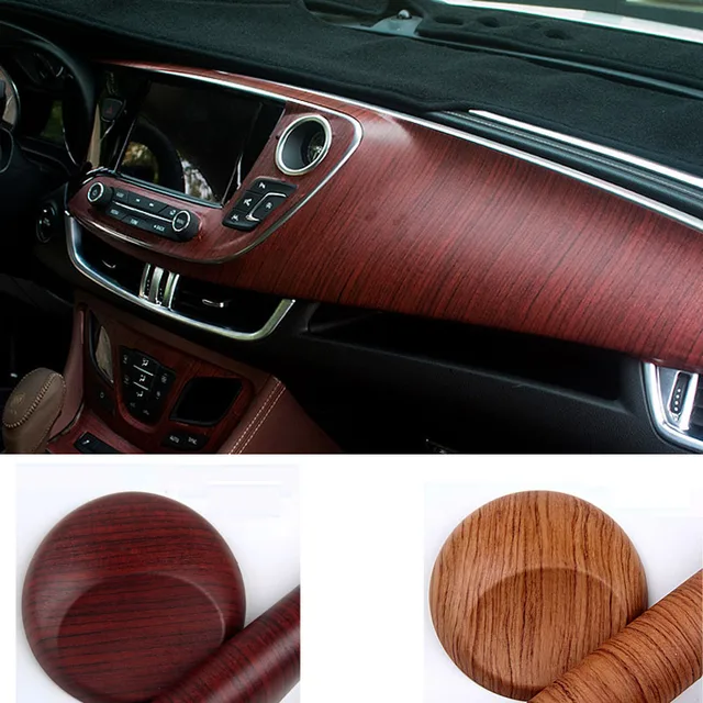 122*30CM Self adhesive Vinyl Wood Grain Textured Car Wrap Car Internal