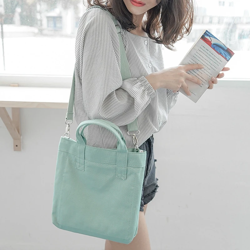 Canvas Shoulder Book Bags for Teenage Girls Large Capacity Casual