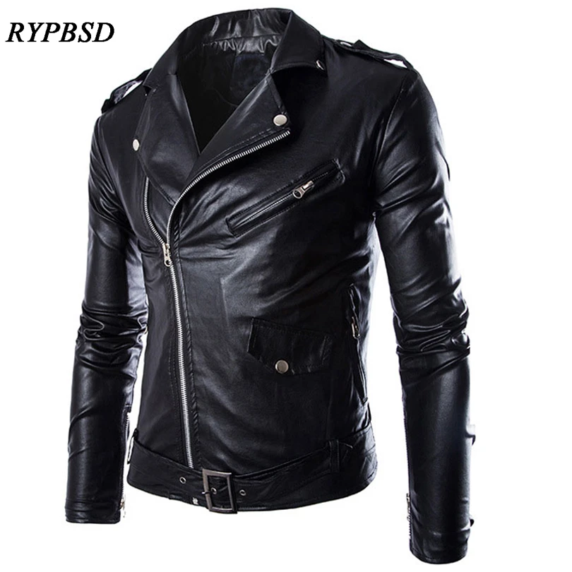 jaqueta de couro biker masculina