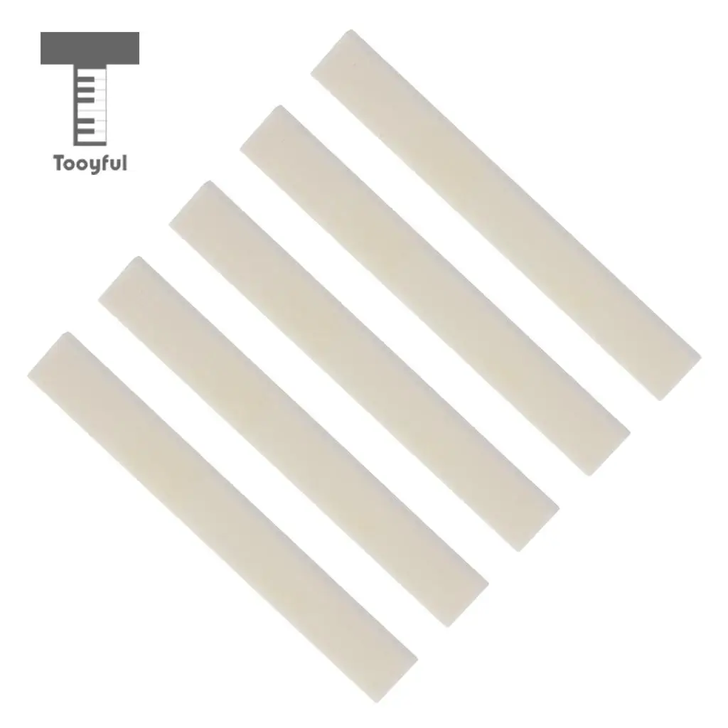 Tooyful 5pcs 80mm Ivory Cattle Bone Portable Replacement Bone Bridge Saddle Uncut Blank for Handmade Guitar Parts & Accessories