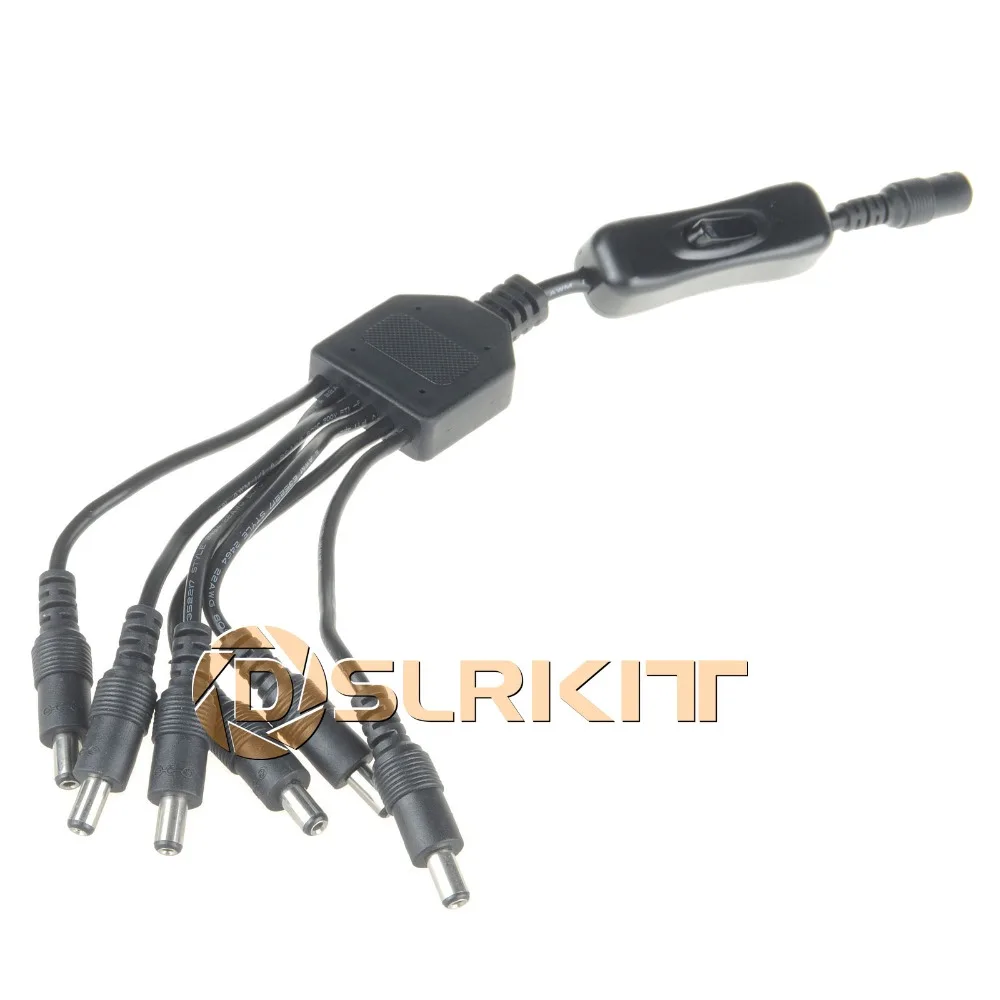 

5.5x2.1mm 1:6 Splitter DC Power Cable Cord 1 Female to 2 Male with one switch