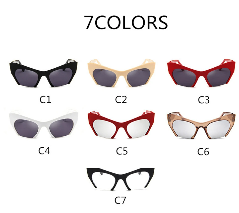  2018 Sexy Cat Eye Glasses Half Frame Black Clear Sunglasses WomenFrame Vintage Black Sunglasses Transparent Shades Ladies UV400 (5)