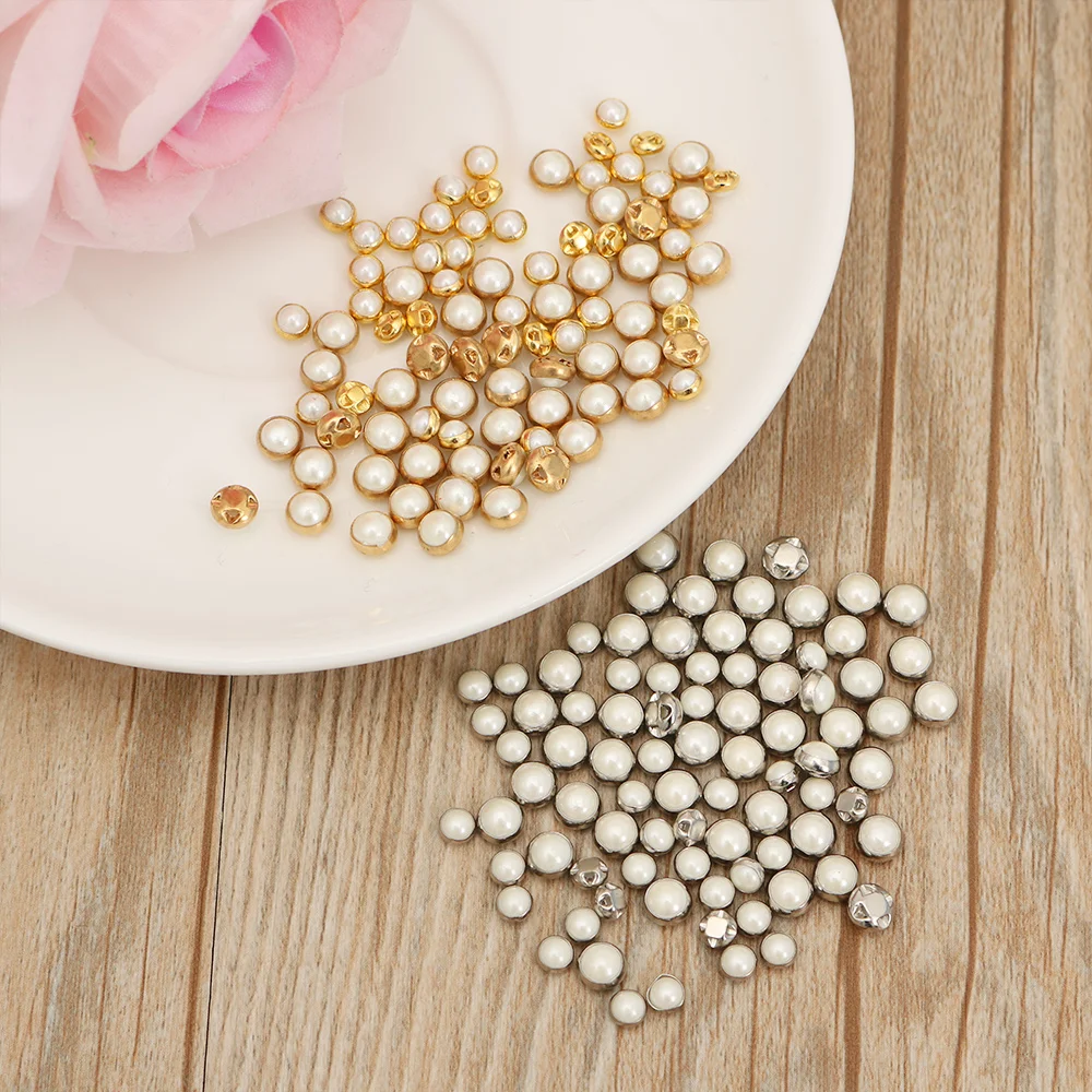 

50pcs Mini Doll Buttons Ultra-small Pearl Buckle Doll Shoes Belt Buckle Cute Buckle DIY Doll Clothing Craft Buckles Accessories