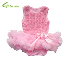 Детское платье для принцесс из шифона; костюм без рукавов для маленьких девочек; милое розовое пышное платье-пачка; новая модная детская одежда; сезон весна-лето
